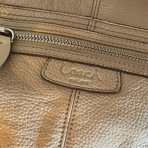 Coach Shoulder Bag Leather Purse Stone Pebbled Leather - Picture 5 of 8